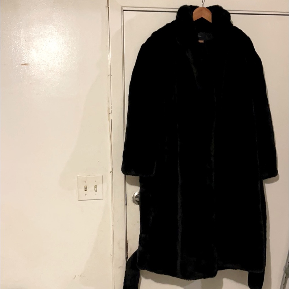 Black fur coat